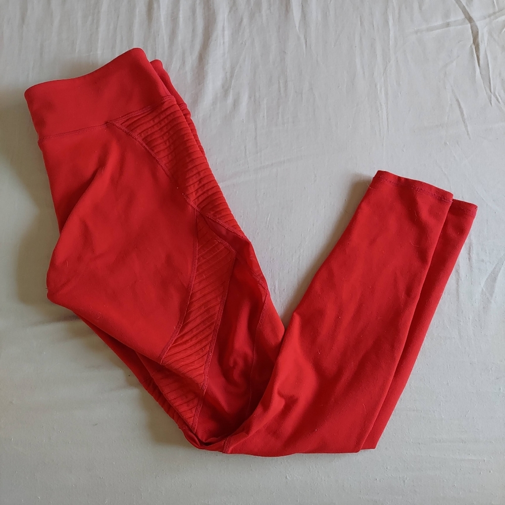 Fabletics red mesh leggings